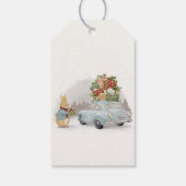 Weihnachtsrabbit Peter und Auto Geschenkanhänger (Rückseite)