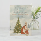 Weihnachtsrabbit Peter Vintag Baby Dusche Einladung (Stehend Vorderseite)