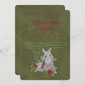 WeihnachtsRabbit Peter Vintag Einladung (Vorne/Hinten)