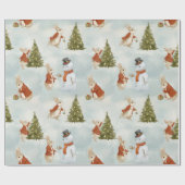 WeihnachtsRabbit Peter Vintag Geschenkpapier (Flach)