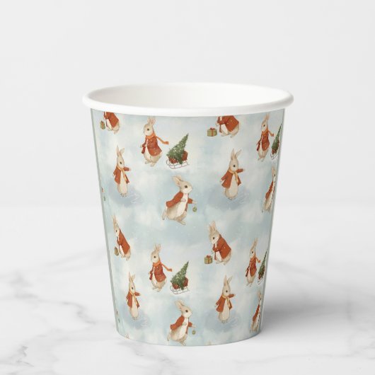 WeihnachtsRabbit Peter Vintag Pappbecher (Rückseite)