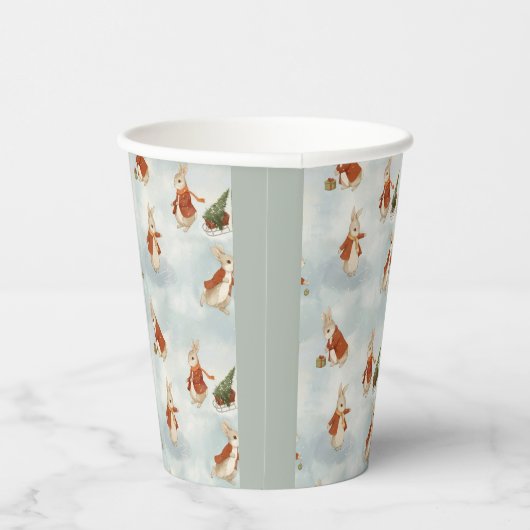 WeihnachtsRabbit Peter Vintag Pappbecher (Rechts)