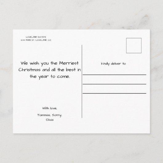 WeihnachtsRabbit Peter Vintag Postcard Postkarte (Rückseite)