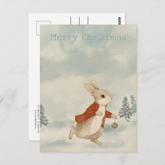 WeihnachtsRabbit Peter Vintag Postcard Postkarte (Vorne/Hinten)