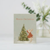 WeihnachtsRabbit Peter Vintag Postkarte (Stehend Vorderseite)