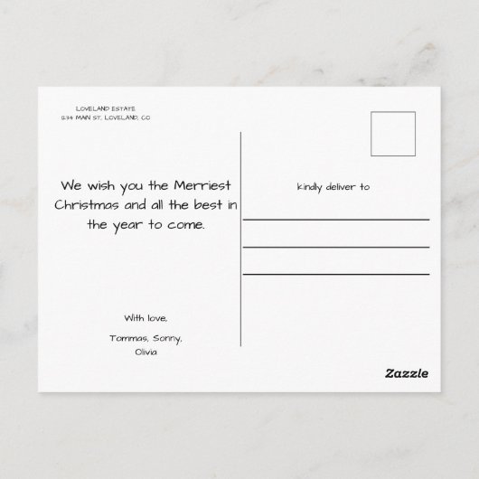 WeihnachtsRabbit Peter Vintag Postkarte (Rückseite)