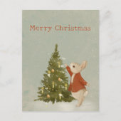 WeihnachtsRabbit Peter Vintag Postkarte (Vorderseite)