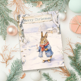 WeihnachtsRabbit Peter Vintag Postkarte