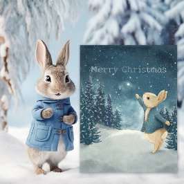 WeihnachtsRabbit Peter Vintag Postkarte