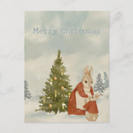 WeihnachtsRabbit Peter Vintag Postkarte