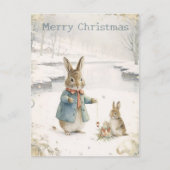 WeihnachtsRabbit Peter Vintag Postkarte (Vorderseite)