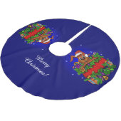 WeihnachtsRabbit Polyester Weihnachtsbaumdecke (Schrägansicht)