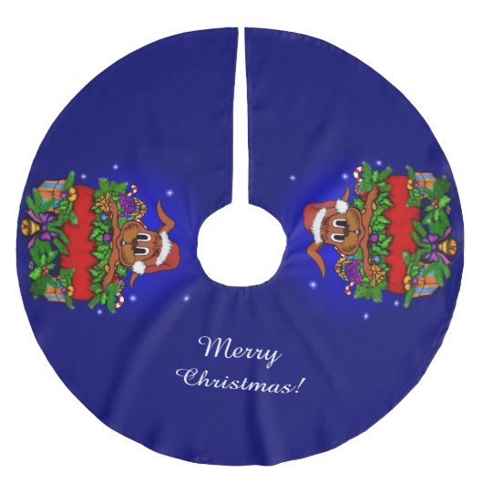 WeihnachtsRabbit Polyester Weihnachtsbaumdecke (Vorderseite)