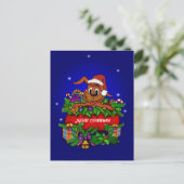 WeihnachtsRabbit Postkarte (Stehend Vorderseite)