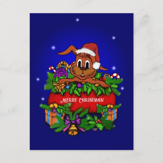 WeihnachtsRabbit Postkarte (Vorderseite)