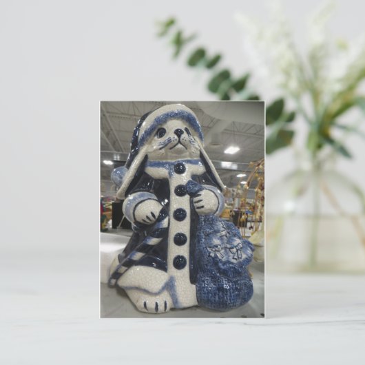 WeihnachtsRabbit Postkarte (Stehend Vorderseite)