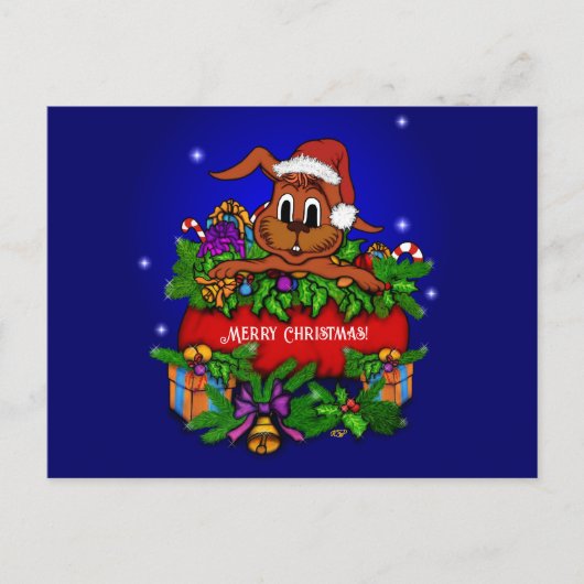 WeihnachtsRabbit Postkarte (Vorderseite)