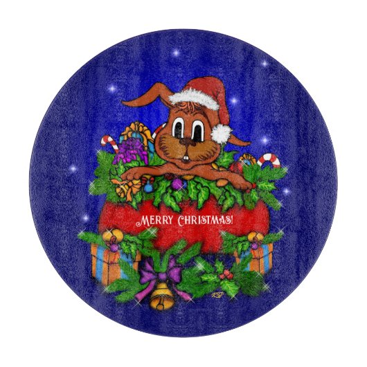 WeihnachtsRabbit Schneidebrett (Vorderseite)