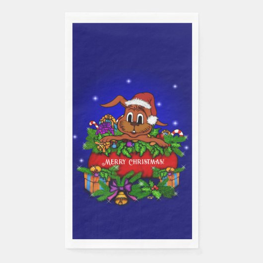 WeihnachtsRabbit Serviette (Vorderseite)