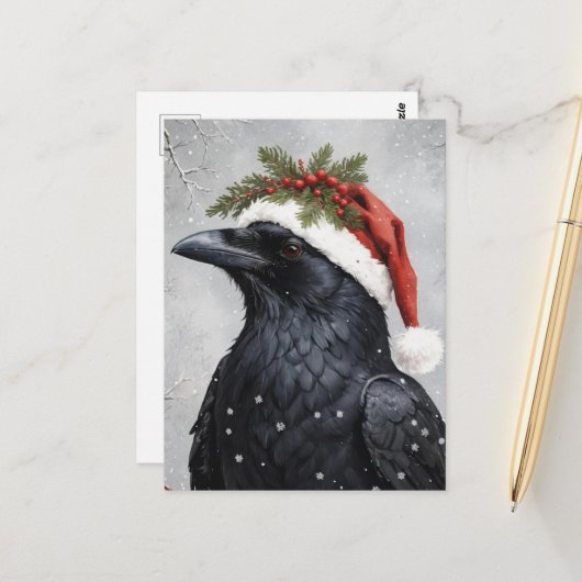 Weihnachtsrabe Postkarte (Vorderseite/Rückseite Beispiel)