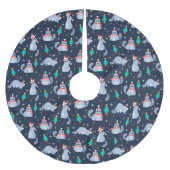 Weihnachtsracoons Polyester Weihnachtsbaumdecke (Vorderseite)