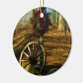 Weihnachtsrad und Wagenrad Keramik Ornament (Links)