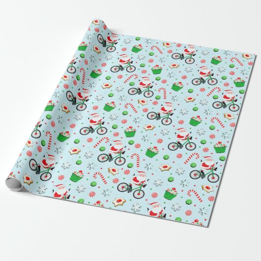 Weihnachtsradfahren Geschenkpapier (Ungerollt)