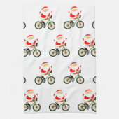 Weihnachtsradfahren Geschirrtuch (Vertikal)