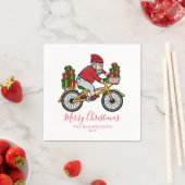 Weihnachtsradfahrer Serviette (Beispiel)