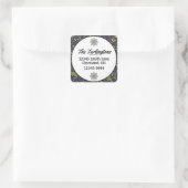 Weihnachtsradschneeflocken Berry Rücksendeadresse Quadratischer Aufkleber (Tasche)