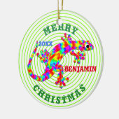 Weihnachtsraenbogen Salamander Keepake Keramik Ornament (Links)