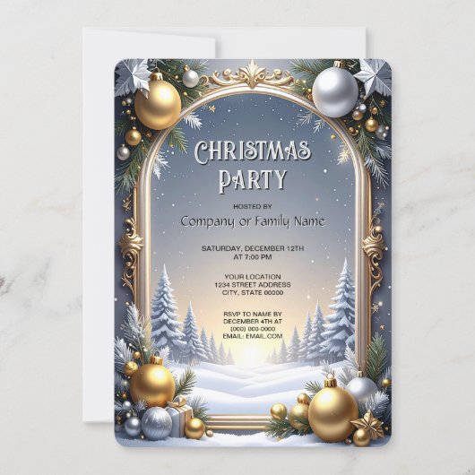 Weihnachtsrahmen Feiertags-Party-Einladung Einladung (Vorderseite)