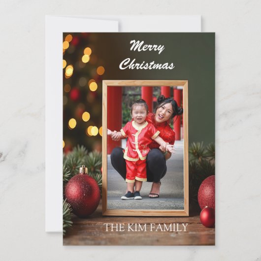 Weihnachtsrahmen Feiertagskarte (Vorderseite)