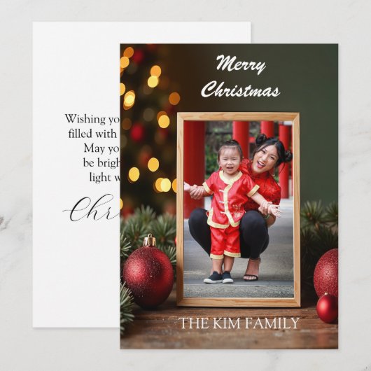 Weihnachtsrahmen Feiertagskarte (Vorne/Hinten)