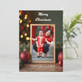 Weihnachtsrahmen Feiertagskarte (Stehend Vorderseite)