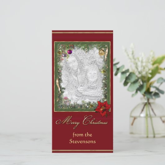 Weihnachtsrahmen Feiertagskarte (Stehend Vorderseite)