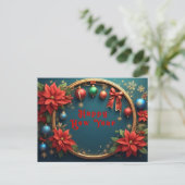 Weihnachtsrahmen Feiertagspostkarte (Stehend Vorderseite)