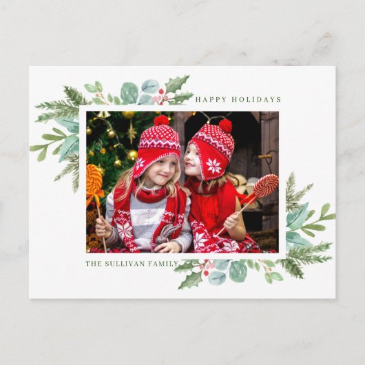 Weihnachtsrahmen Foto Feiertag Postkarte (Vorderseite)