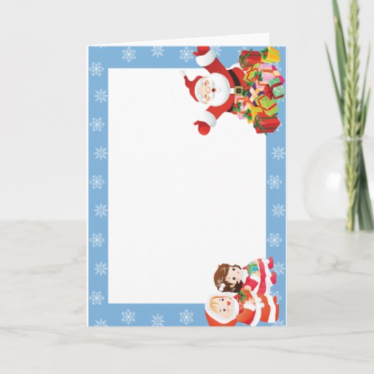 Weihnachtsrahmen (Foto hinzufügen) Feiertagskarte (Vorderseite)