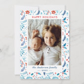 Weihnachtsrahmen für botanische Fotos Feiertagskarte (Vorderseite)