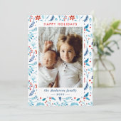 Weihnachtsrahmen für botanische Fotos Feiertagskarte (Stehend Vorderseite)