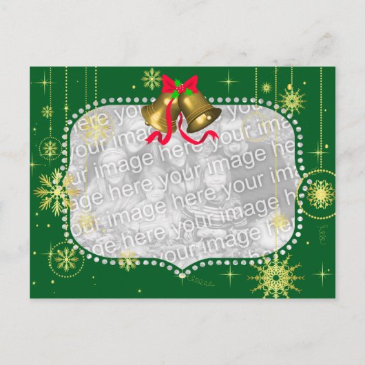 Weihnachtsrahmen für Fotos Feiertagspostkarte (Vorderseite)