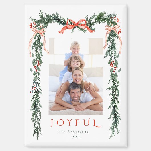 Weihnachtsrahmen für Fotos im Aquarell Magnet (Vorderseite)