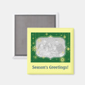 Weihnachtsrahmen für Fotos Magnet (Vorderseite/Rückseite)