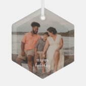 Weihnachtsrahmen für Fotos Ornament Aus Glas (Vorderseite)