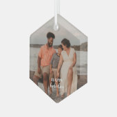 Weihnachtsrahmen für Fotos Ornament Aus Glas (Vorderseite Links)