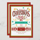 Weihnachtsrahmen für Party Einladung (Vorne/Hinten)