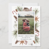 Weihnachtsrahmen für rustikales Foto Feiertagskarte (Vorderseite)