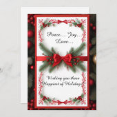 Weihnachtsrahmen mit Kiefernzweigen Feiertagskarte (Vorne/Hinten)