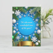 Weihnachtsrahmen mit Kiefernzweigen Karte (Stehend Vorderseite)